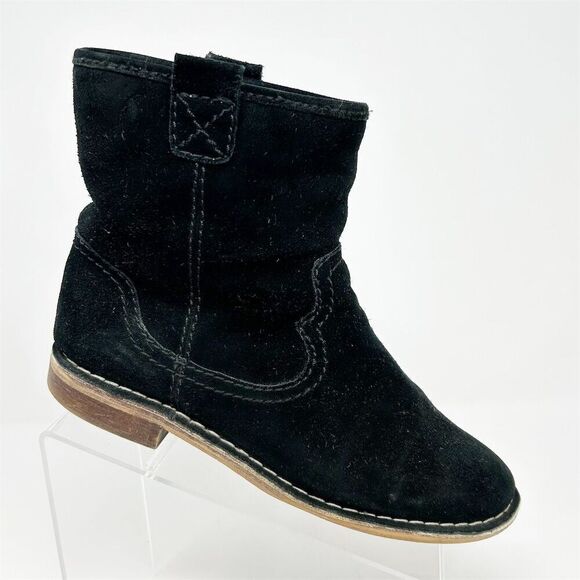 Clarks Women's Black Suede Pull On Ankle Booties Size 9 Casual Comfort Zip - Picture 1 of 13